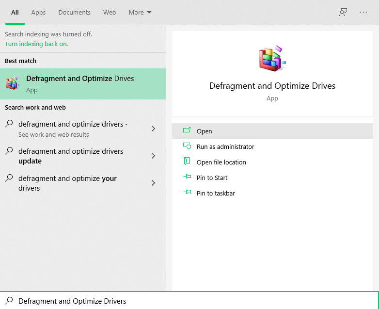 Sử dụng công cụ Defragment and Optimize Drivers