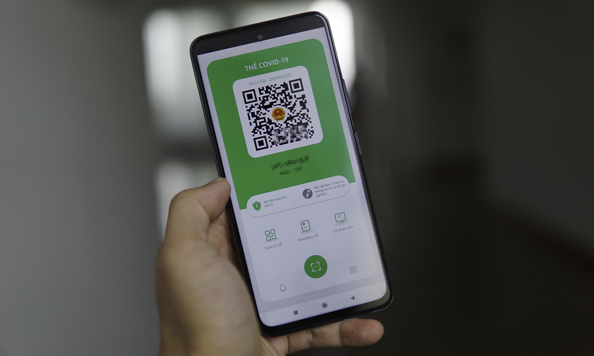 Mã quét QR trên App PC-Covid 